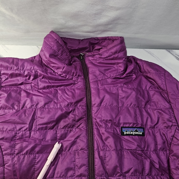 Patagonia Womens Medium Purple Primaloft Jacket Full Zip Quilted FLAWS - Picture 11 of 15